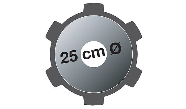 25 cm diameter