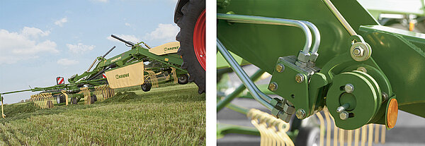 Die gleichmäßigen Schwadanfänge und -enden