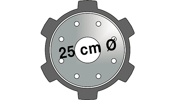 25 cm de diámetro