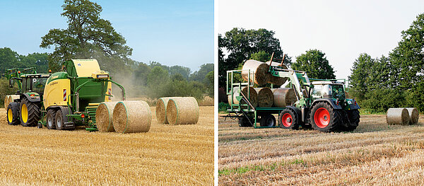 Unloading the bales in pairs