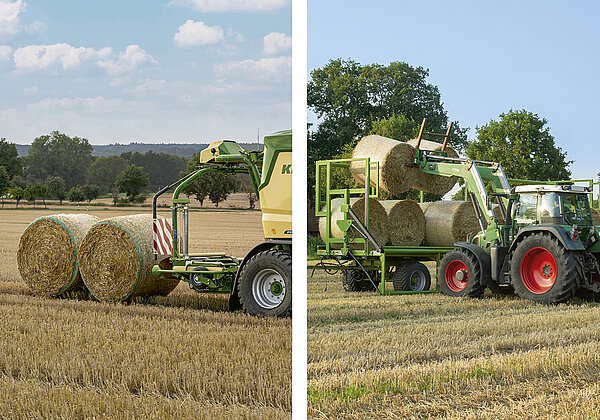 El depósito de pacas por pares