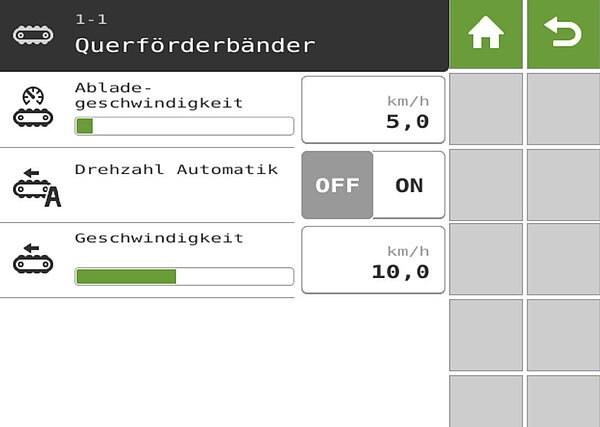 Angepasste Bandgeschwindigkeit