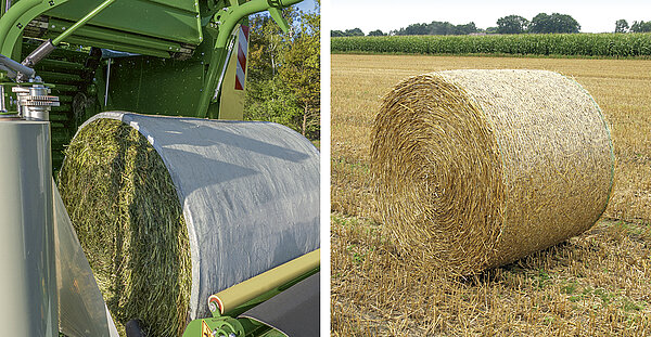 El atado con malla y plástico