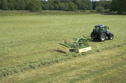 Forming one double swath